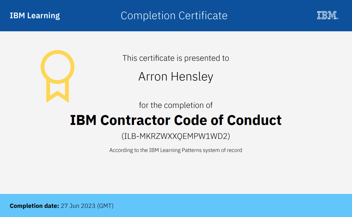 IBM Certificate